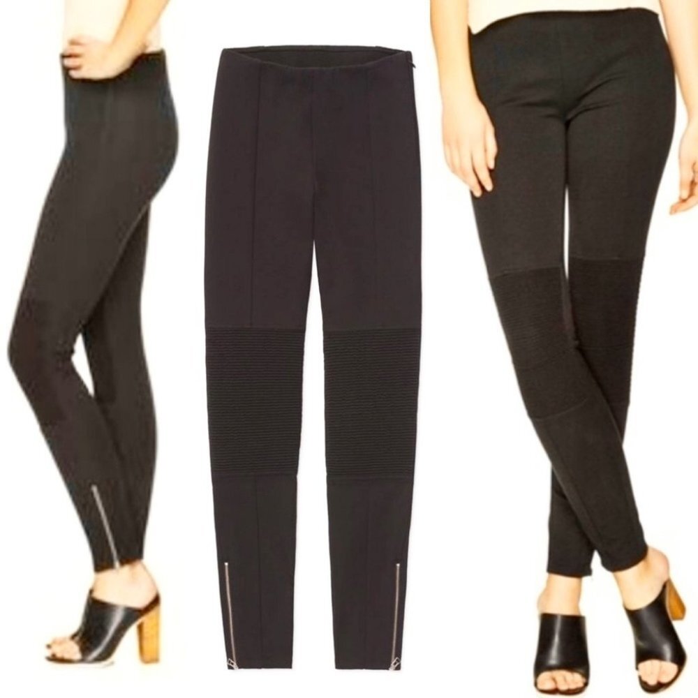 Aritzia‎ Wilfred Allumette Black Moto Leggings Ankle Zipper Pants Size 2 Biker